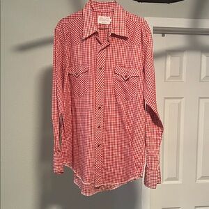 1970’s Wrangler Red Plaid Men's Button Down Shirt
